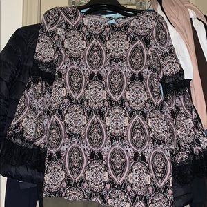 Boho long sleeve mini dress